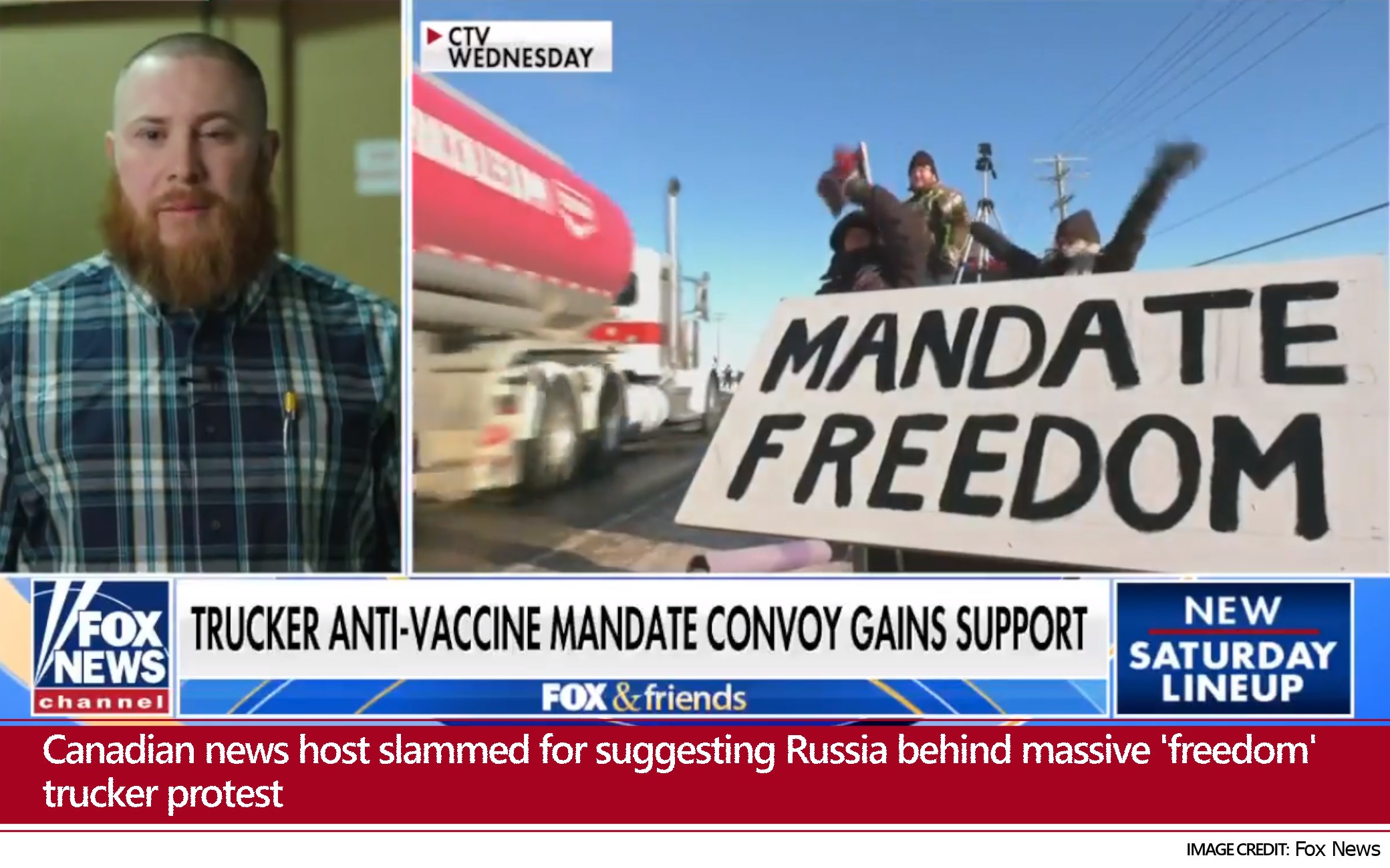 Canadian news host slammed for suggesting Russia behind massive 'freedom' trucker protest Canadian news host slammed for suggesting Russia behind massive 'freedom' trucker protest